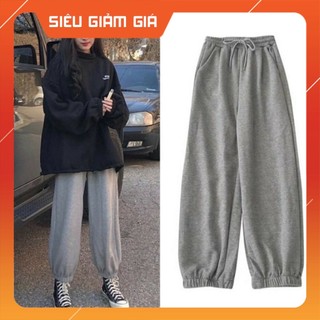 Quần jogger nữ bo gấu chất nỉ da cá