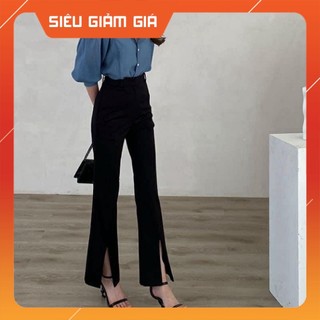 Quần tây ống loe , quần loe xẻ gấu