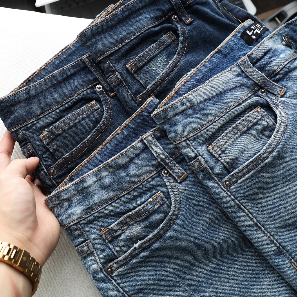 Quần Jean Nam Form SLIM FIT H-Zet, Chất Vải Denim Cao Cấp Co Giãn Tốt - BLUE WASH - JSLF01