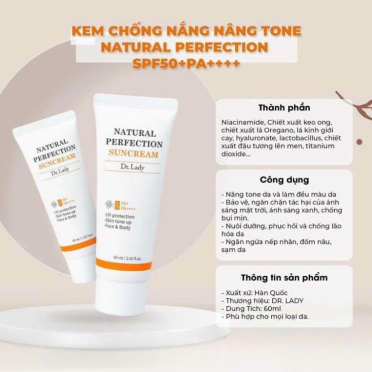 Kem chống nắng Dr.Lady Suncream SPF 50 + PA ++++  60ml - Dưỡng trắng da - Chống lão hóa