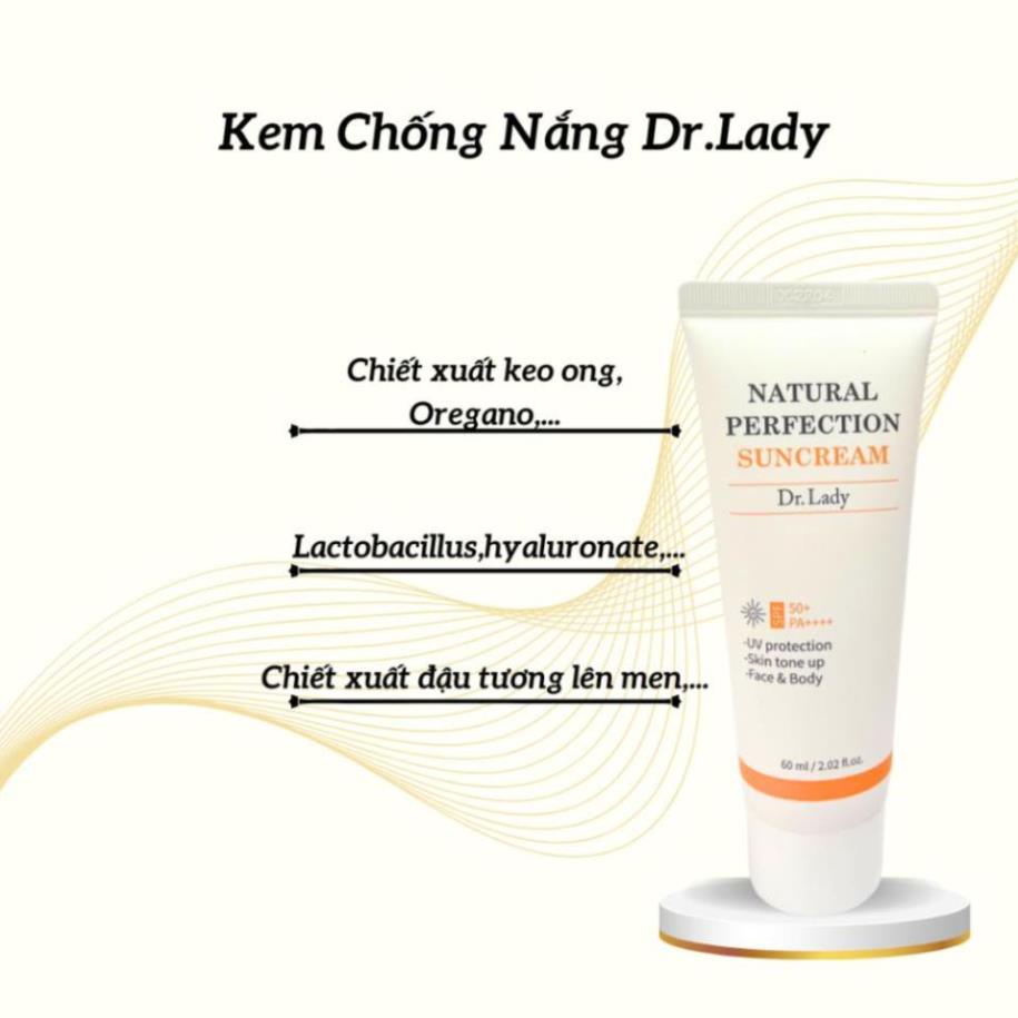 Kem chống nắng Dr.Lady Suncream SPF 50 + PA ++++  60ml - Dưỡng trắng da - Chống lão hóa