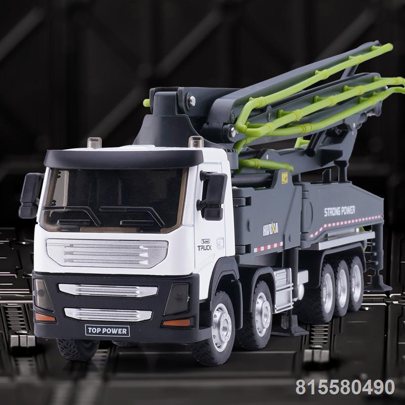 1/50 Xi Măng Vận Chuyển Bê Tông Bơm Mô Hình Xe Kỹ Thuật Xe Giả Thật Hợp Kim Đồ Chơi Trẻ Em Xe Bé Trai Tặng