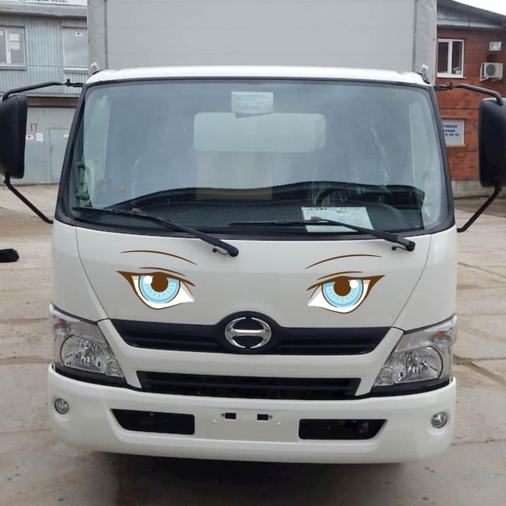 Decal dán xe tải, tem đôi mắt trang trí xe Huyndai, xe tải isuzu, kia, mazdda  SM-15