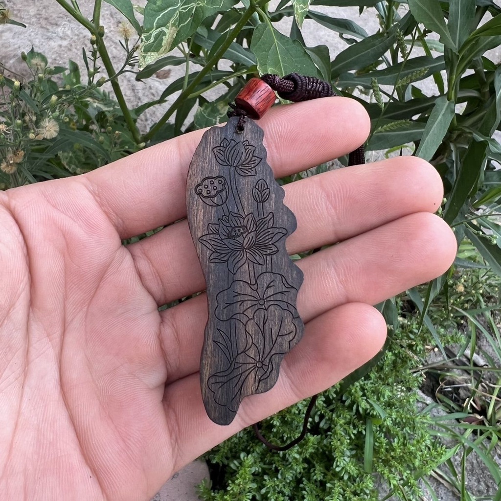 Dây Chuyền Mặt Khắc Hoa Sen 9.19 Chính Hãng Dalah dry agarwood Khắc Chữ guanyin