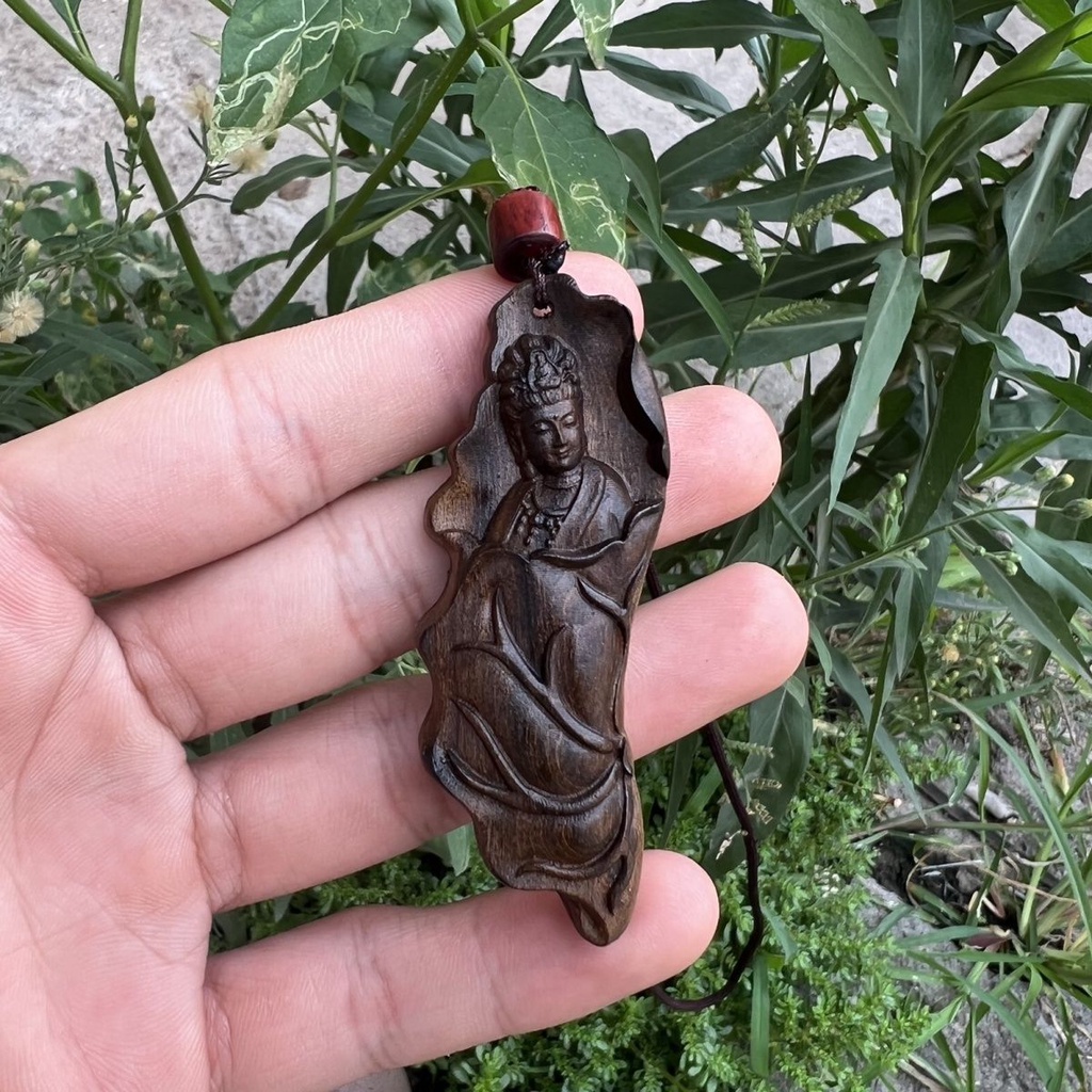 Dây Chuyền Mặt Khắc Hoa Sen 9.19 Chính Hãng Dalah dry agarwood Khắc Chữ guanyin
