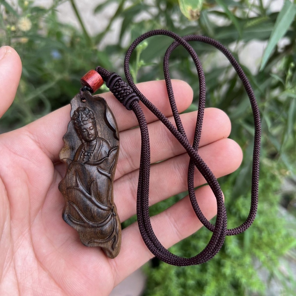 Dây Chuyền Mặt Khắc Hoa Sen 9.19 Chính Hãng Dalah dry agarwood Khắc Chữ guanyin