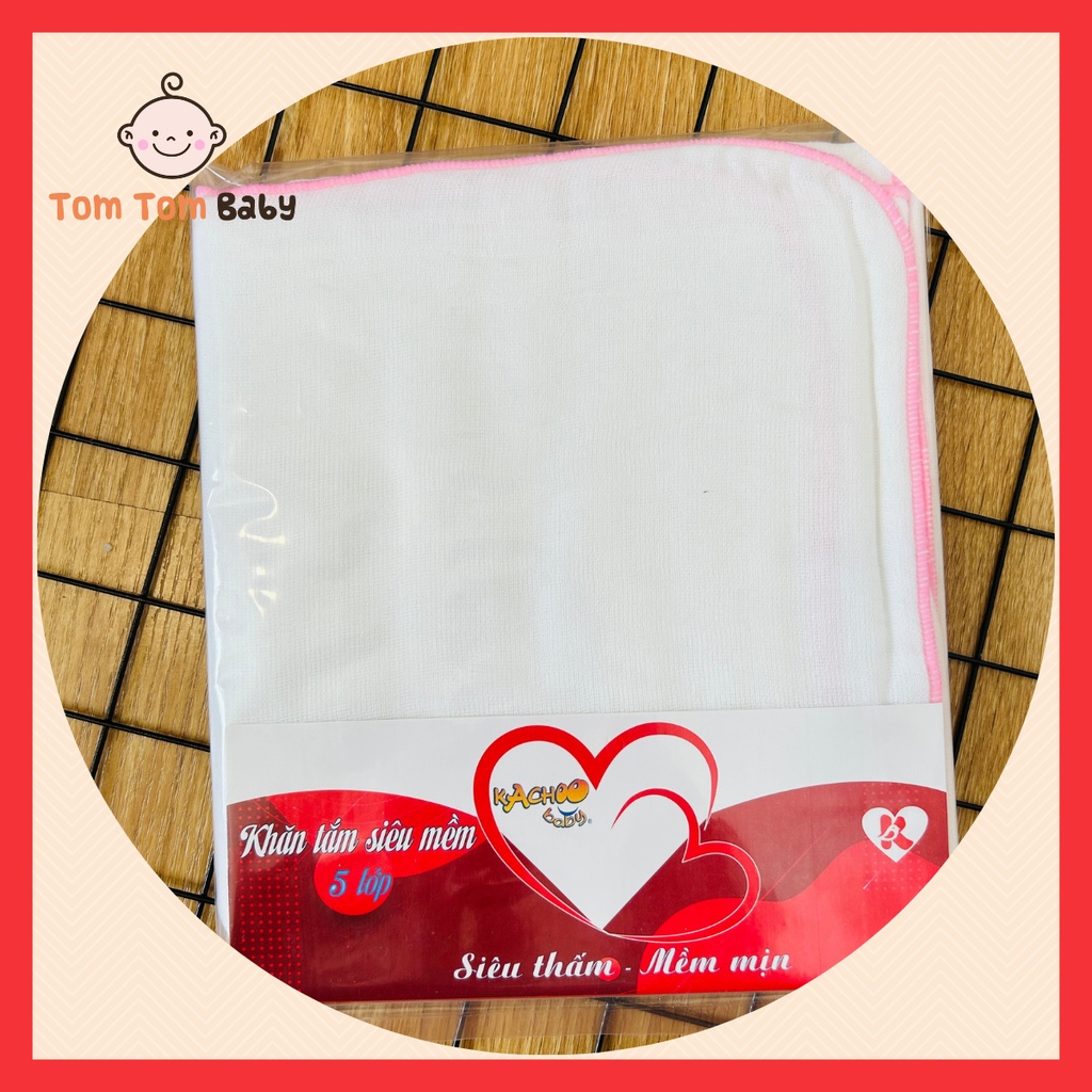 Khăn Tắm Gạc Xô 5 Lớp Sợi Dày Kachoo Baby - Túi 1 cái Kích thước 75x84 cm