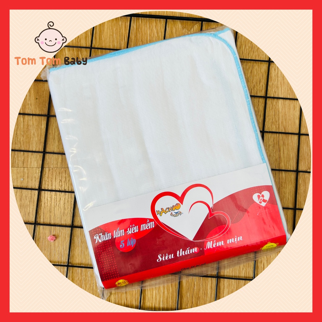 Khăn Tắm Gạc Xô 5 Lớp Sợi Dày Kachoo Baby - Túi 1 cái Kích thước 75x84 cm