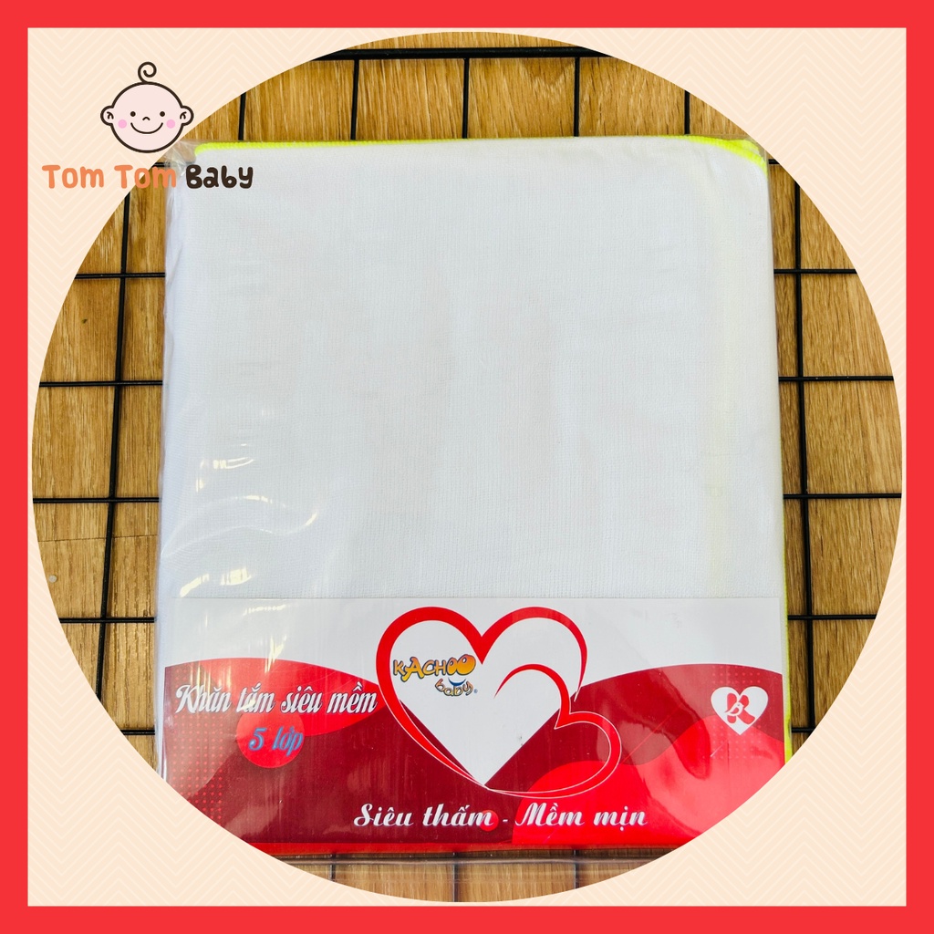Khăn Tắm Gạc Xô 5 Lớp Sợi Dày Kachoo Baby - Túi 1 cái Kích thước 75x84 cm