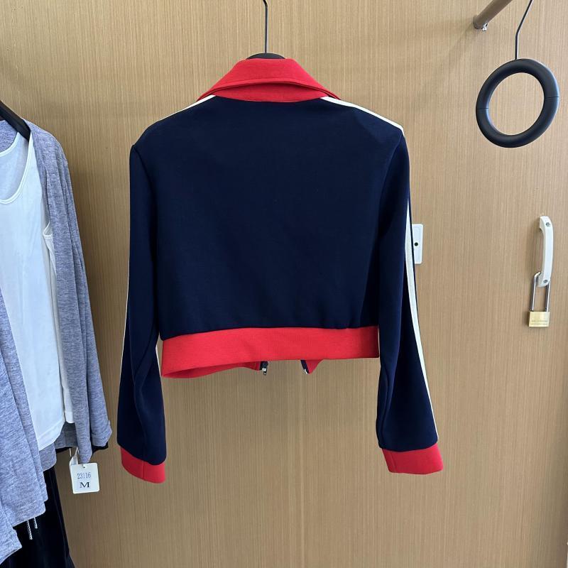 Áo Khoác Bóng Chày Dáng Ngắn Thêu Chữ Phối Màu Tương Phản Kiểu retro Mỹ Thời Trang Mùa Thu 2023 Mới Cho Nữ