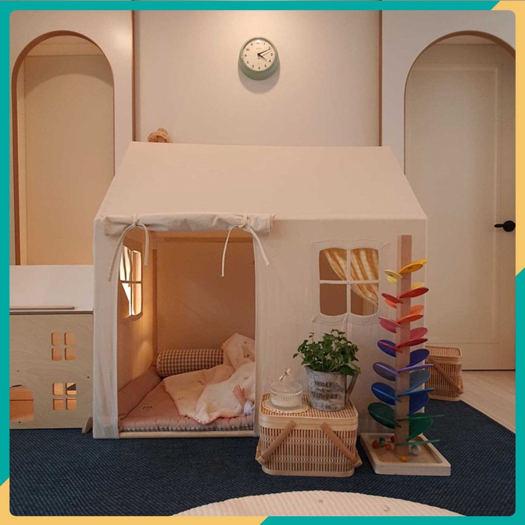 Phòng Ngủ Mini Cho Bé Vui Chơi Tent House Kids Phong Cách Hàn Quốc ☘️AsiaMart88 ☘️