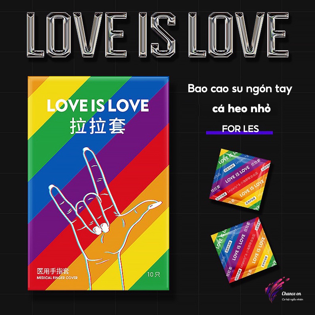 🏳️‍🌈Bao cao su ngón tay Cầu vồng LGBTQ+ Giảm ma sát ngón tay finger condom 10 cái/hộp