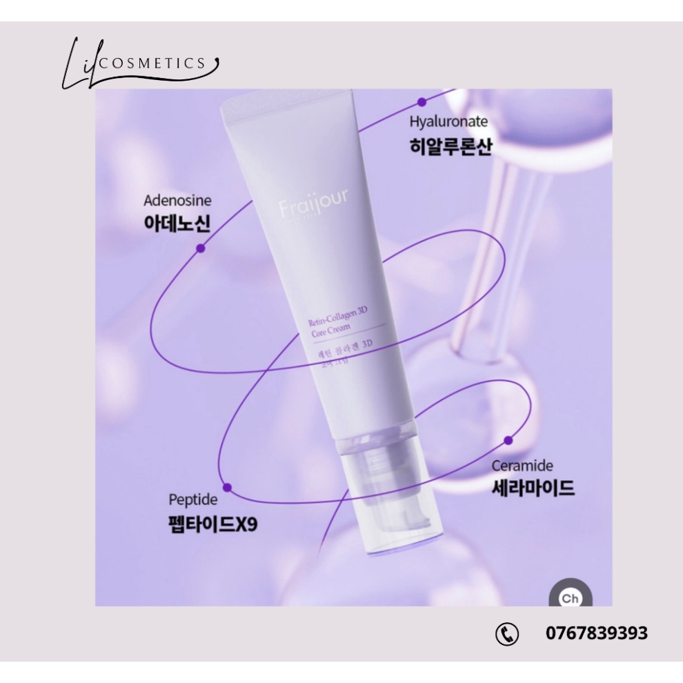 Kem mắt Fraijour Retin-Collagen 3D Core Eye Cream chăm sóc, làm dịu với 8 tầng collagen 15ml