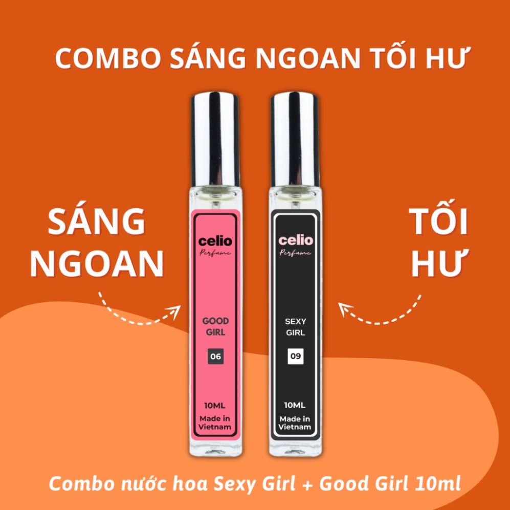 Tinh Dầu Nước Hoa CELIO Nữ Good Girl Mini 10ml Body Mist Cá Tính Nồng Nàn Quyến Rũ Gợi Cảm Thơm Lâu Dạng Xịt Tiện Lợi -