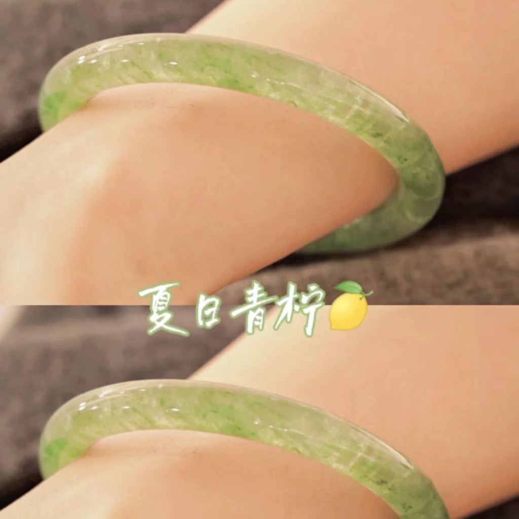 Vòng Đeo Tay Đi Bộ Một Bước Bằng Ngọc Bích Giả Kính Màu Xanh Lá Cây Hình Tròn Có Thanh Gạch Đi Bộ