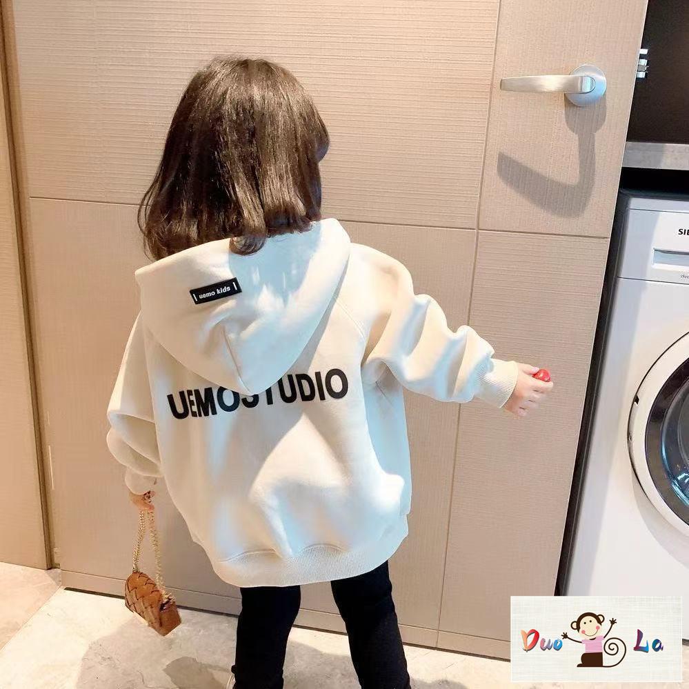 Doula Áo Hoodie Tay Dài In Chữ Thời Trang Thu Đông Cho Bé Gái
