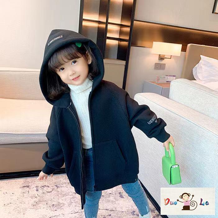 Doula Áo Hoodie Tay Dài In Chữ Thời Trang Thu Đông Cho Bé Gái