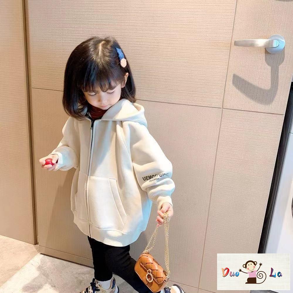 Doula Áo Hoodie Tay Dài In Chữ Thời Trang Thu Đông Cho Bé Gái