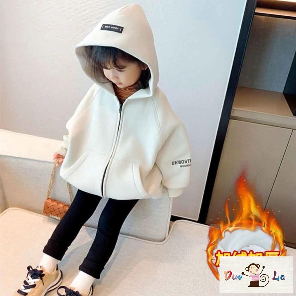 Doula Áo Hoodie Tay Dài In Chữ Thời Trang Thu Đông Cho Bé Gái