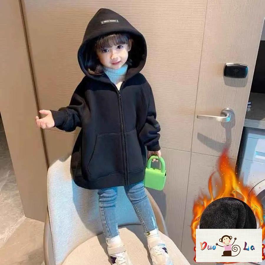 Doula Áo Hoodie Tay Dài In Chữ Thời Trang Thu Đông Cho Bé Gái