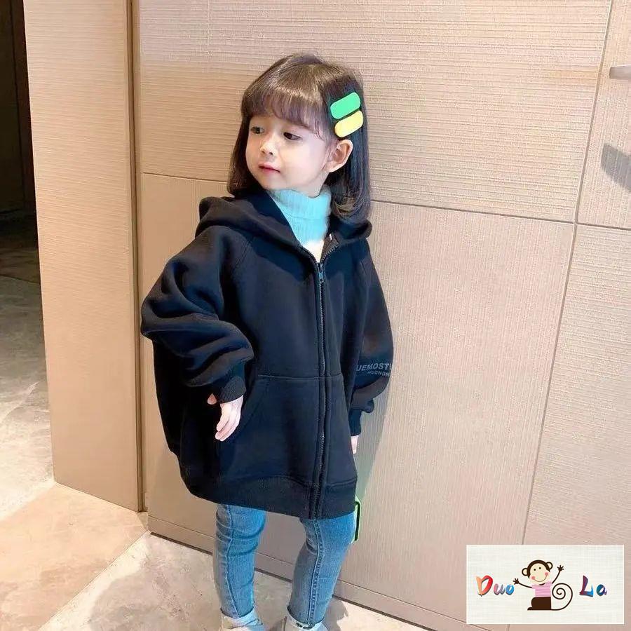 Doula Áo Hoodie Tay Dài In Chữ Thời Trang Thu Đông Cho Bé Gái