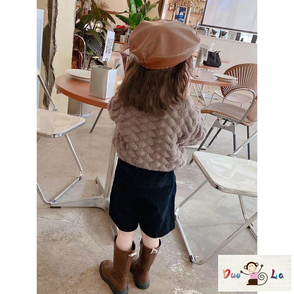 Doula ~ Áo Khoác cardigan Dệt Kim Dày Phong Cách Hàn Quốc Thời Trang Cho Bé Gái