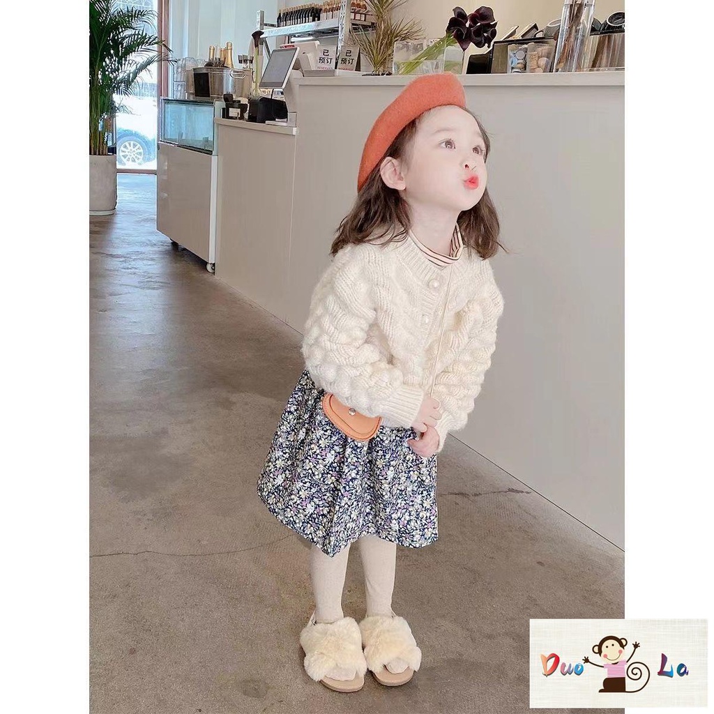 Doula ~ Áo Khoác cardigan Dệt Kim Dày Phong Cách Hàn Quốc Thời Trang Cho Bé Gái