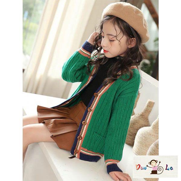 Doula Áo Khoác cardigan Dệt Kim Phong Cách Hàn Quốc Thời Trang Xuân Thu Cho Bé Gái