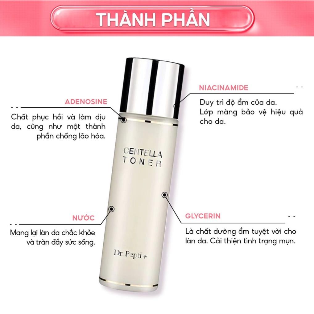 Nước Hoa Hồng Toner Dr.Pepti Centella Giúp Se Khít Lỗ Chân Lông, Dưỡng Da Căng Bóng Hàn Quốc 180ml