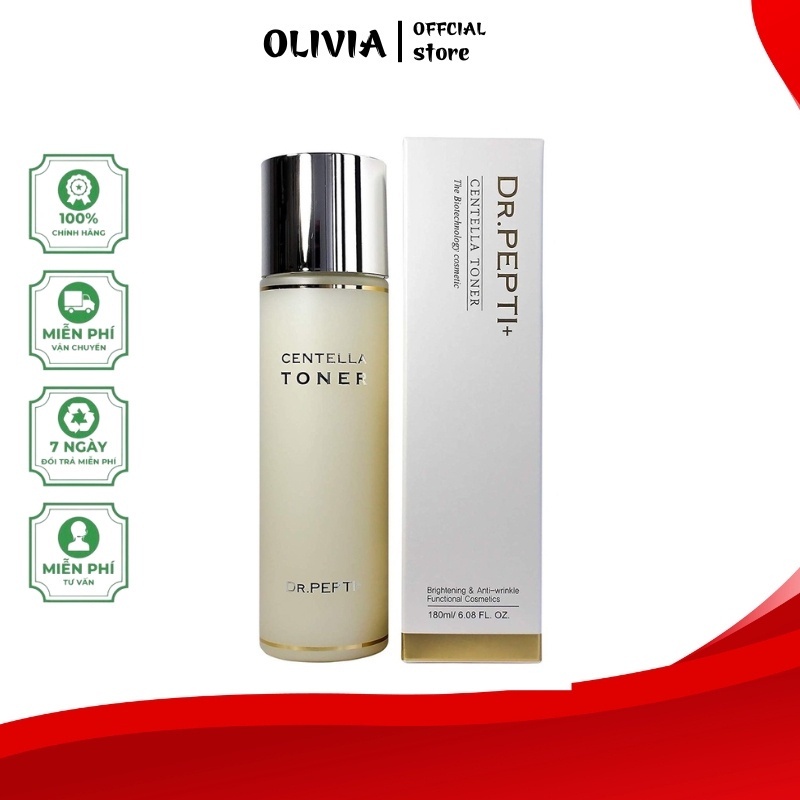 Nước Hoa Hồng Toner Dr.Pepti Centella Giúp Se Khít Lỗ Chân Lông, Dưỡng Da Căng Bóng Hàn Quốc 180ml
