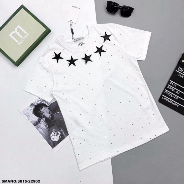 Áo Phông Nam Nữ In Hình Ngôi Sao Bo Cổ Siêu Cấp. Áo Thun Nam Nữ Unisex Form Rộng Dành Cho Các Boy Phố 2023