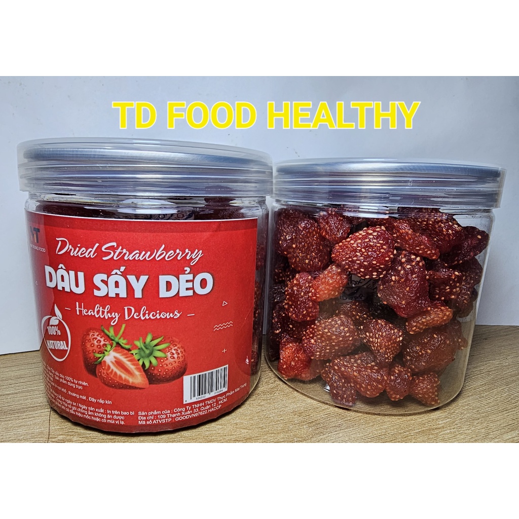 Dâu tây sấy dẻo nguyên vị không đường Đẹp Da Chống Lão Hóa 250gram