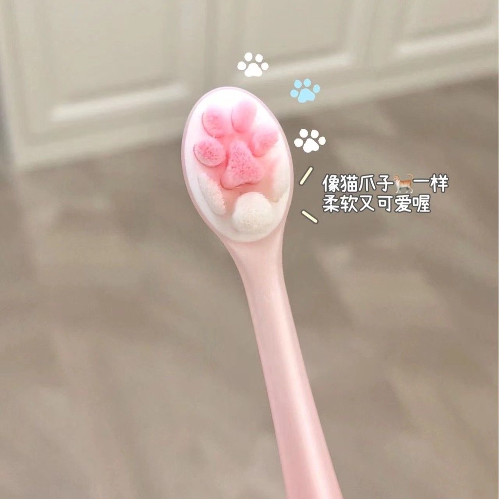 Bàn Chải Đánh Răng Lông Mềm Hình Dấu Chân Mèo ins Dễ Thương Cho Nam Và Nữ Sinh Ký Túc Xá