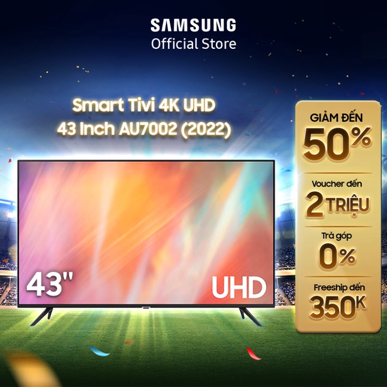 ( Smart Tivi Samsung 4K UHD 43 Inch UA43AU7002KXXV - Miễn phí lắp đặt ]