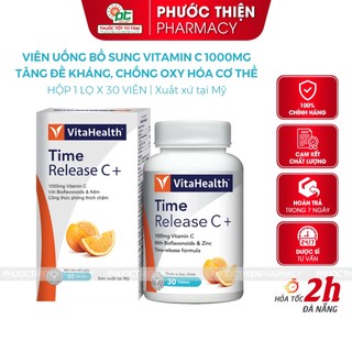  Viên uống vitamin C 1000mg tăng đề kháng Vitahealth Time Release C 1000 Lọ 30 Viên 