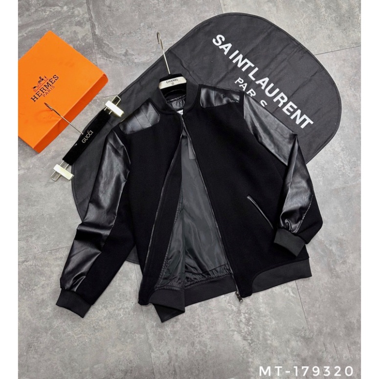 Áo khoác teddy đỏ phối tay vai da màu đen,áo khoác bomber teddy đỏ phối vai viền đen bản vải dạ thời thượng MẪU HOT 2023