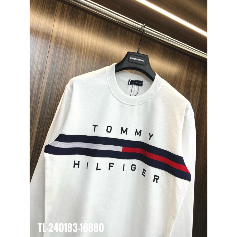 Áo Sweater TOMMY dài tay Cổ Tròn, Áo Nỉ TOMMY In Chữ tính tình Cho Nam
