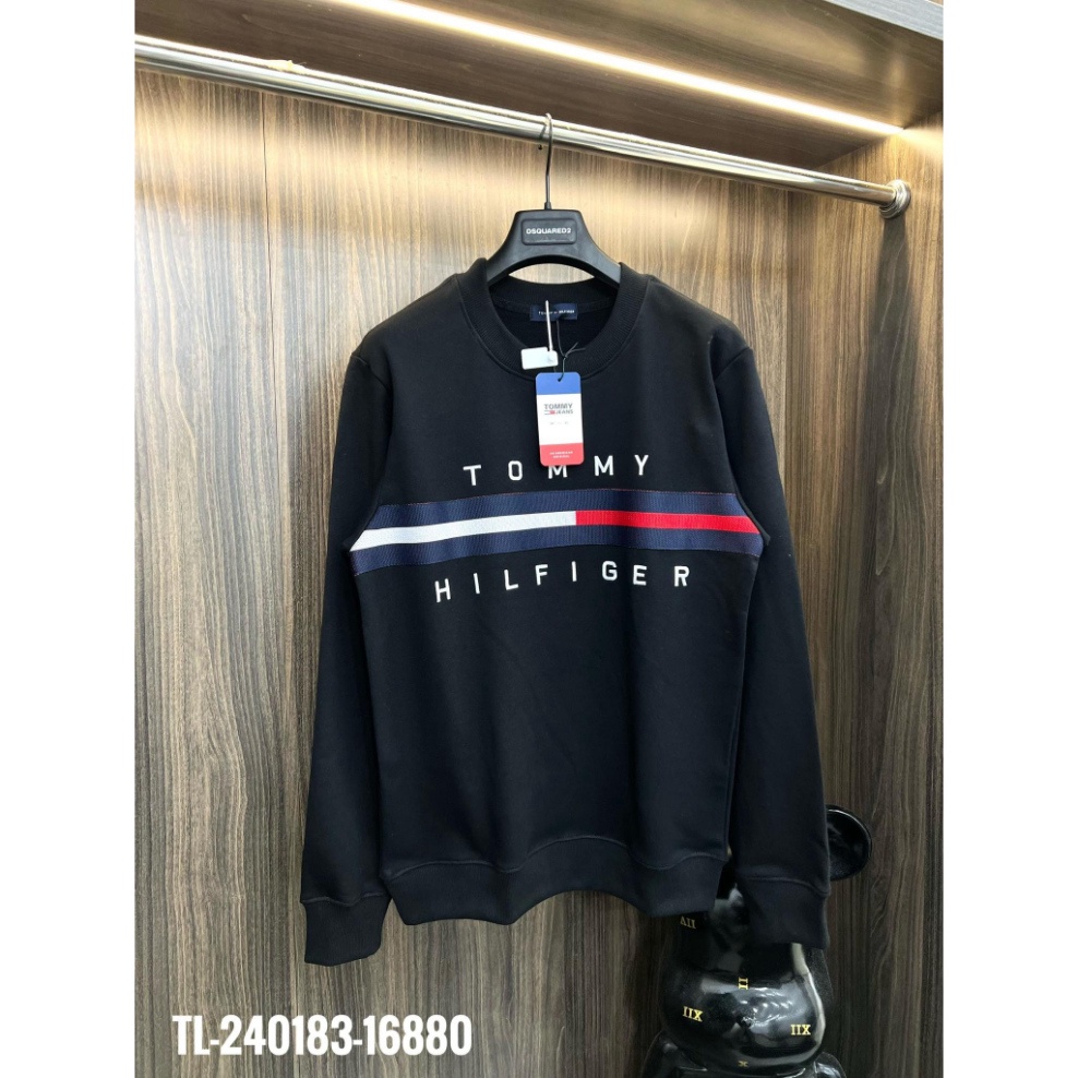 Áo Sweater TOMMY dài tay Cổ Tròn, Áo Nỉ TOMMY In Chữ tính tình Cho Nam