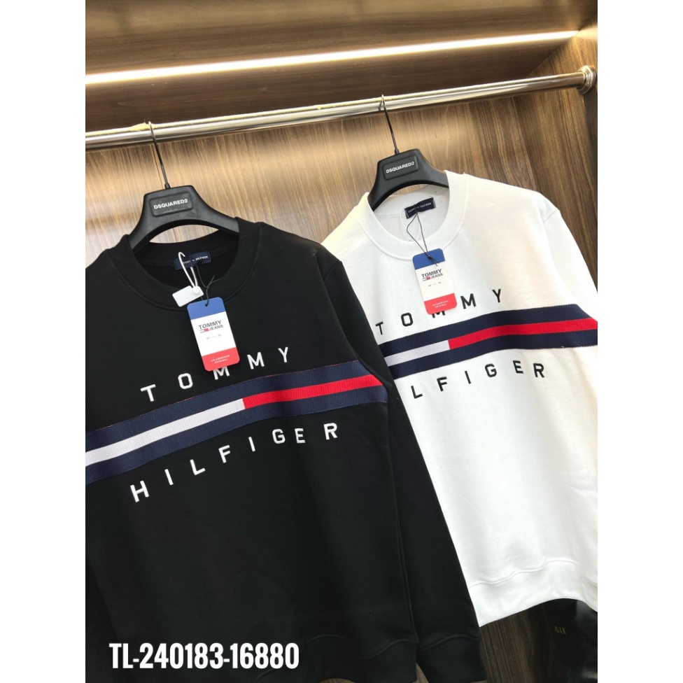 Áo Sweater TOMMY dài tay Cổ Tròn, Áo Nỉ TOMMY In Chữ tính tình Cho Nam