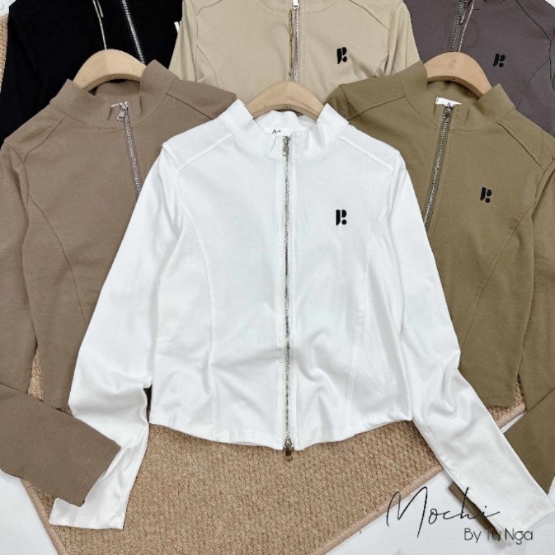 Áo khóa kéo thêu chữ R hàng QC 17/9