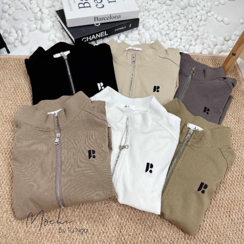 Áo khóa kéo thêu chữ R hàng QC 17/9