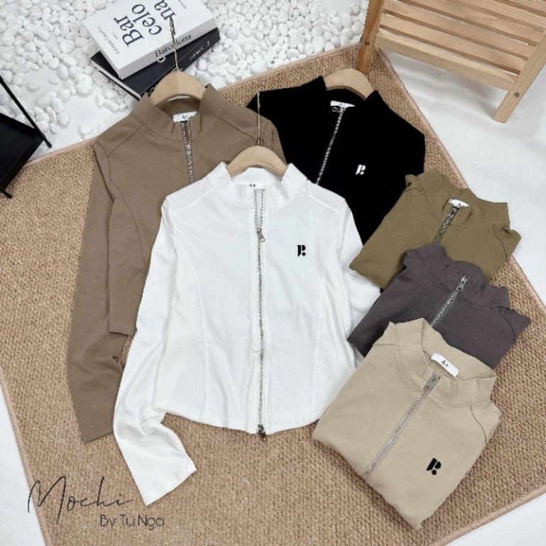 Áo khóa kéo thêu chữ R hàng QC 17/9