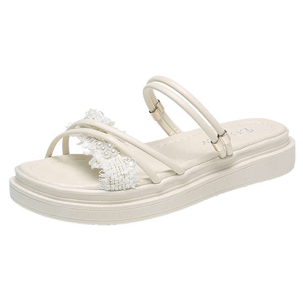 Sandal nữ đi học dép sandal nữ xỏ ngón Dép lê hai dây phong cách tiên nữ xăng đan đi bên ngoài đế dày phối váy mẫu mới mùa xuân năm 2023 dép lê kiểu La Mã nữ