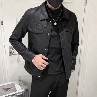 Áo Khoác Da Nam PLATMAN Cổ Bẻ 2 Lớp Trong Lót Gió Phom Thời Trang Siêu Đẹp