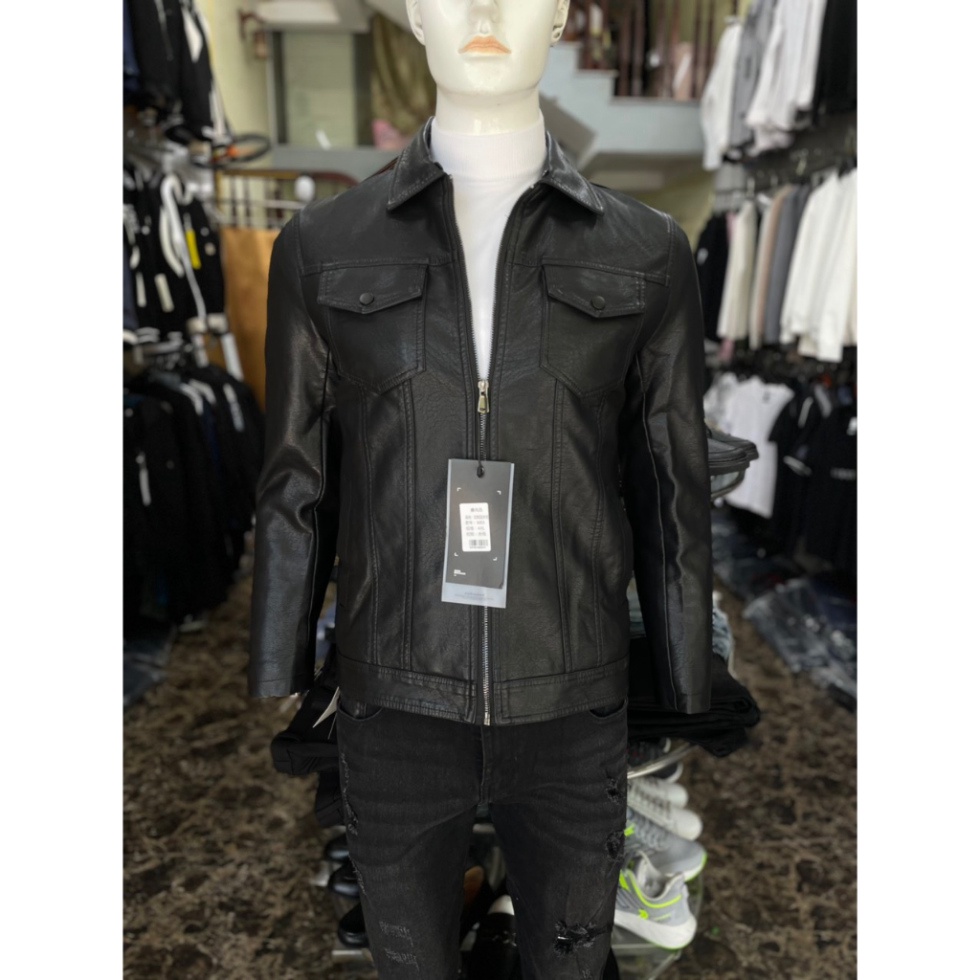 Áo khoác da nam, Áo da nam lót nỉ cao cấp quảng châu mẫu mới nhất