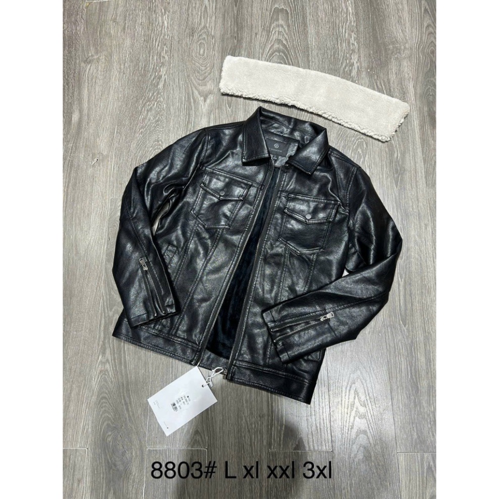 Áo khoác da nam, Áo da nam lót nỉ cao cấp quảng châu mẫu mới nhất