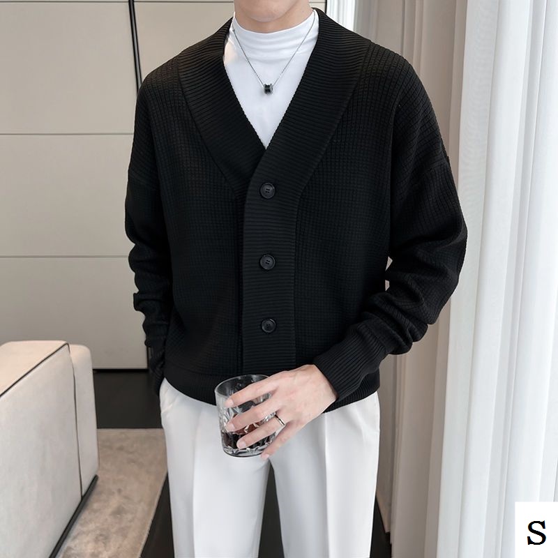 Áo Khoác cardigan Dệt Kim Phong Cách retro Anh Quốc Đơn Giản Trẻ Trung Cho Nam 2023