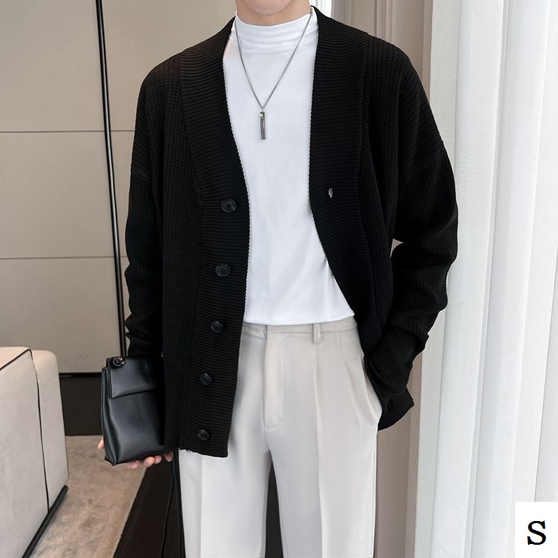 Áo Khoác cardigan Dệt Kim Phong Cách retro Anh Quốc Đơn Giản Trẻ Trung Cho Nam 2023