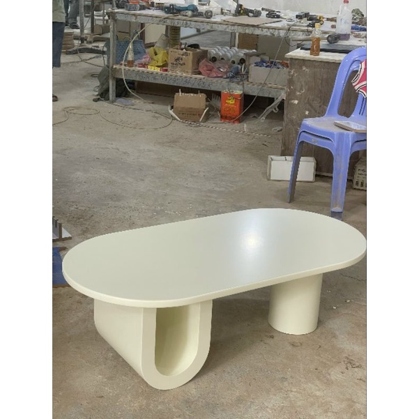 Ảnh thật* Bàn sofa, bàn trà chân uốn cong kiểu dáng ovan kích thước 1200x600x400