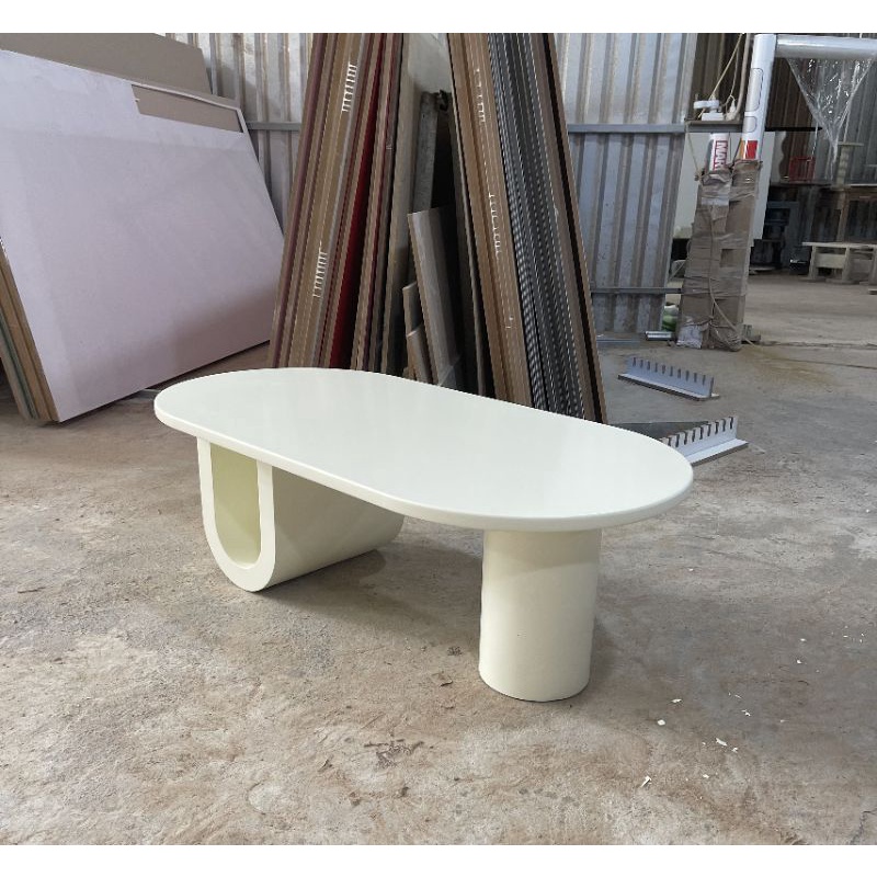 Ảnh thật* Bàn sofa, bàn trà chân uốn cong kiểu dáng ovan kích thước 1200x600x400